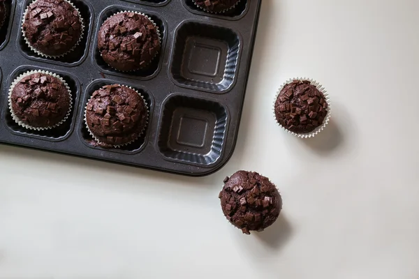 Deliziosi muffin al cioccolato — Foto Stock