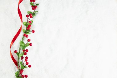 Noel dekorasyon karlı zemin üzerine