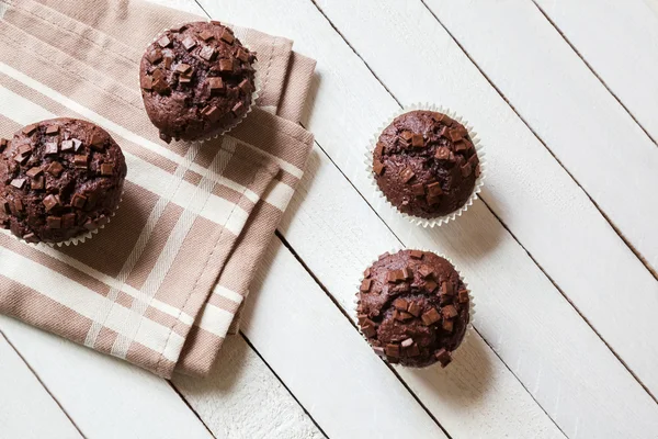 Deliciosos muffins de chocolate — Fotografia de Stock