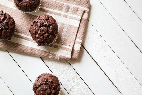 Deliciosos muffins de chocolate — Fotografia de Stock