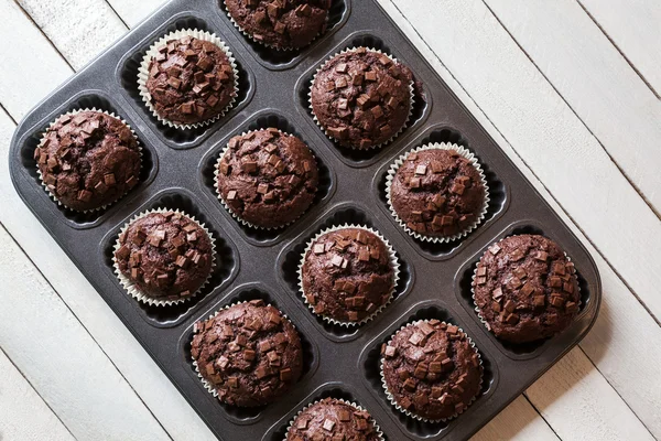 Deliciosas magdalenas de chocolate — Foto de Stock