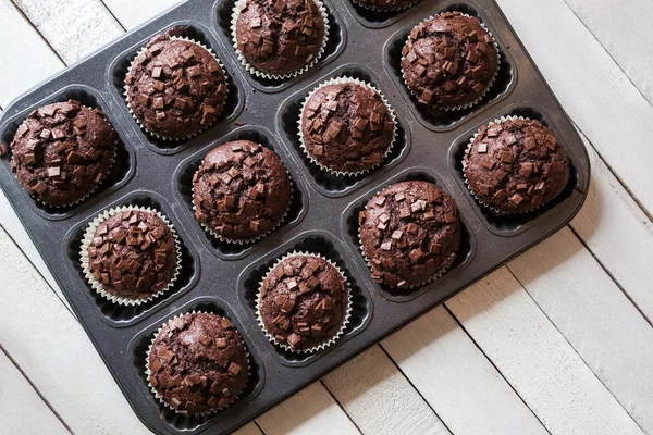 Heerlijke chocolade muffins — Stockfoto