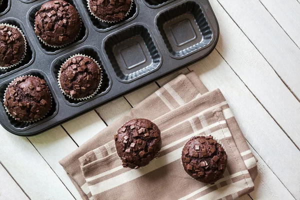 Deliciosos muffins de chocolate — Fotografia de Stock