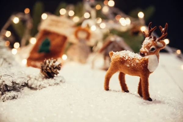 Vánoční dekorace se světly — Stock fotografie