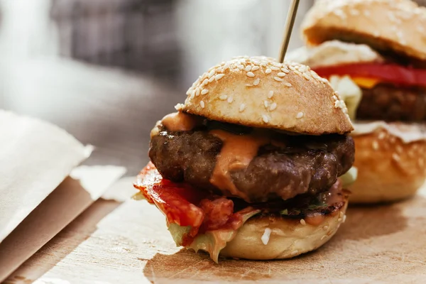 Mini Burgers Sliders — Stock Photo, Image