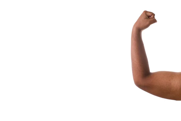 Nahaufnahme Eines Muskulösen Asiatischen Mannes Hand Isoliert Auf Weißem Hintergrund — Stockfoto