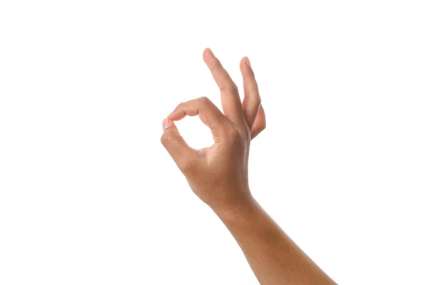 Middle Finger Offensive Gesture White Background — Stok fotoğraf