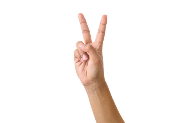 Middle Finger Offensive Gesture White Background — 图库照片