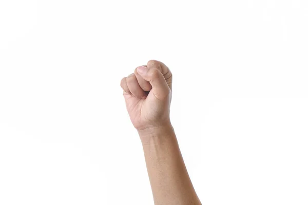 Middle Finger Offensive Gesture White Background —  Fotos de Stock