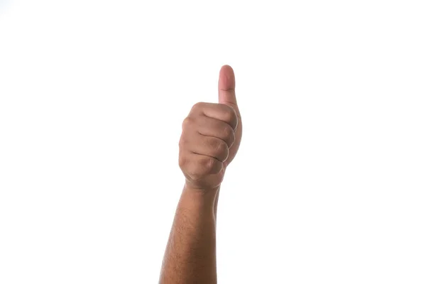 Middle Finger Offensive Gesture White Background — 图库照片