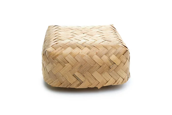 Besek Traditional Place Container Made Woven Bamboo Shape Rectangle Serves —  Fotos de Stock