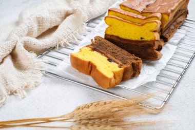 Spiku or Lapis Surabaya, the Layers Rich Egg Yolk Cake with Strawberry Jam in Between, Bright Mood Photoshoot