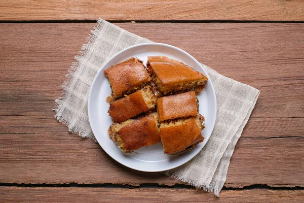 Martabak Manis Індонезійський Цукровий Млинець Наповнений Смаженим Арахісом Шоколадом — стокове фото