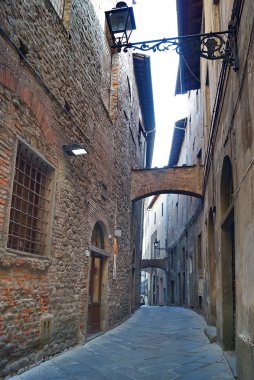 Eski sokak Pistoia, Toskana, İtalya