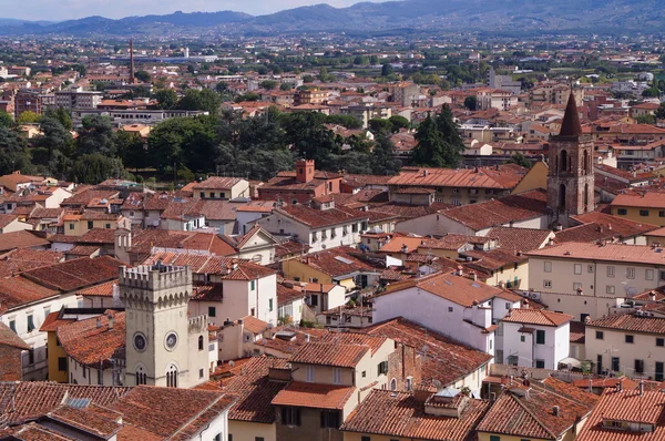 Aerial view of Pistoia with the dome of the Basilica of Santa Maria humility, Pistoia, Tuscany, Italy — Stock Photo, Image