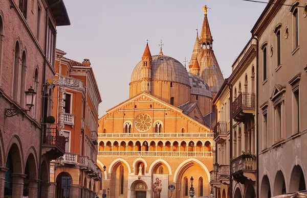 Basilica del Santo bij zonsondergang, Padua, Italië — Stockfoto