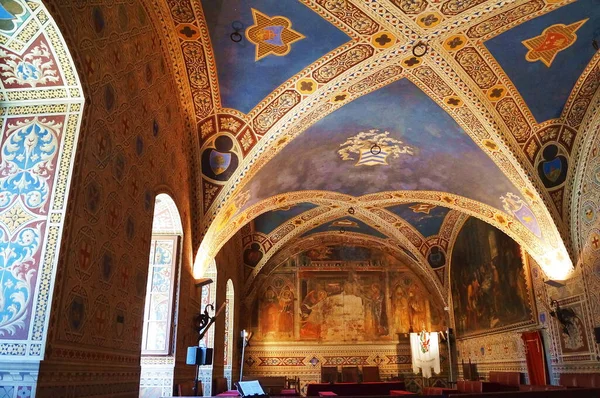 Detalhe Sala Conselho Palácio Priori Volterra Toscana Itália — Fotografia de Stock