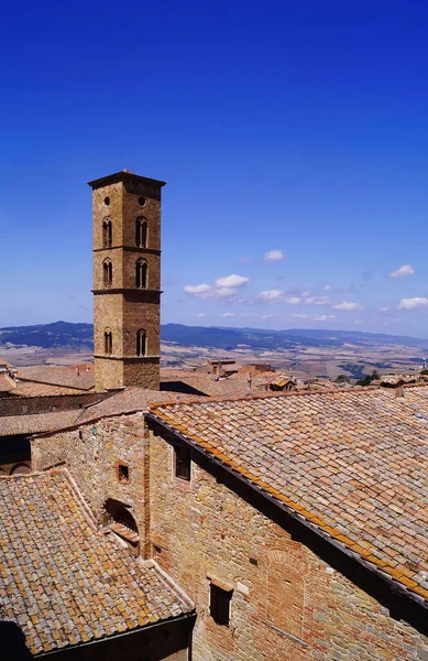 Volterra Toskana Talya Nın Havadan Görünüşü — Stok fotoğraf