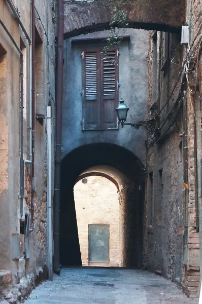 Typische Straße Von Volterra Toskana Italien — Stockfoto