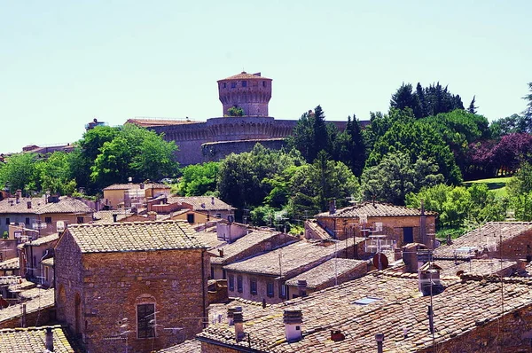 Utsikt Över Volterra Och Medici Fästning Toscana Italien — Stockfoto