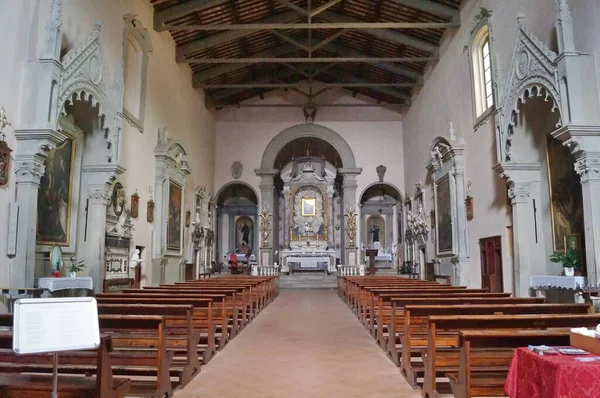 Interiér Kostela Františka Volterře Toskánsko Itálie — Stock fotografie