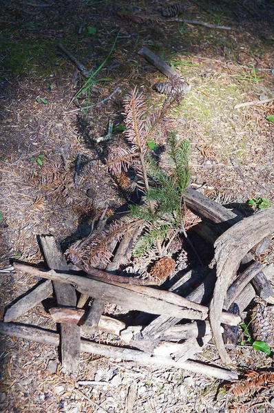 Kleine Gebouwen Het Bos Van Vallombrosa Toscane Italië — Stockfoto