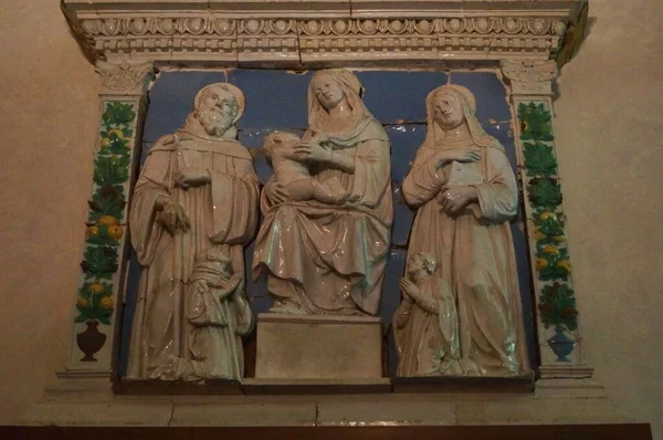 Ceramica Andrea Della Robbia Nella Sagrestia Dell Abbazia Vallombrosa Toscana — Foto Stock