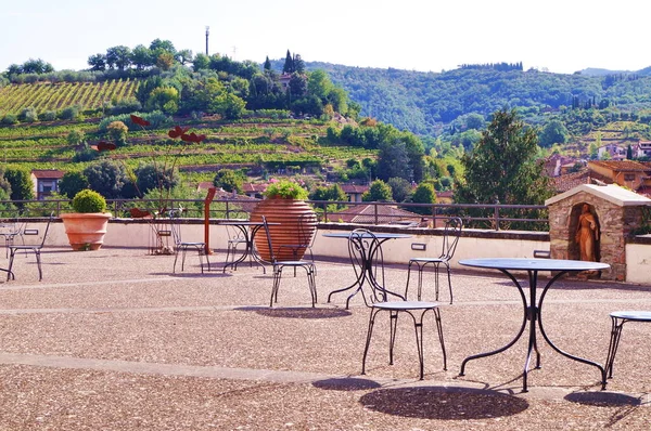 Vista Del Campo Alrededor Greve Chianti Desde Una Terraza Toscana — Foto de Stock