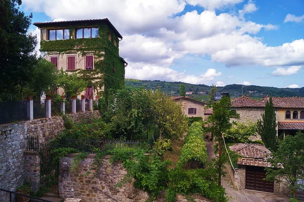 Talya Nın Tuscany Kentindeki Montefioralle Antik Ortaçağ Köyüne Bir Göz — Stok fotoğraf