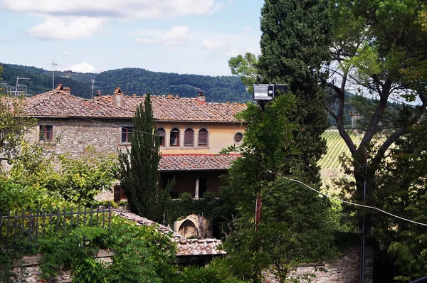 Vislumbre Antiga Aldeia Medieval Montefioralle Toscana Itália — Fotografia de Stock