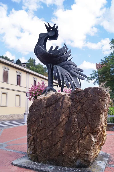 Denkmal Für Das Schwarze Hahnensymbol Des Chianti Greve Chianti Toskana — Stockfoto