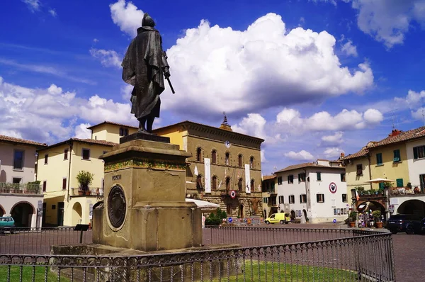 Památník Giovanniho Verrazzana Náměstí Matteotti Greve Chianti Toskánsko Itálie — Stock fotografie