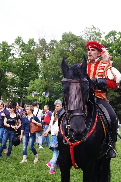 Renaissance Knight Carnasciale Games Florence — Stock Photo, Image