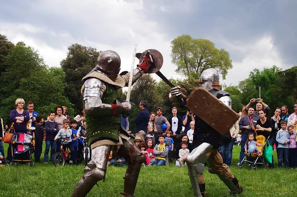 Duel Médiéval Pendant Les Jeux Carnasciale Florence — Photo