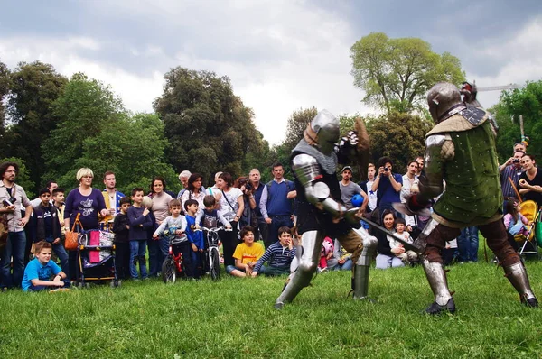 Duel Médiéval Pendant Les Jeux Carnasciale Florence — Photo