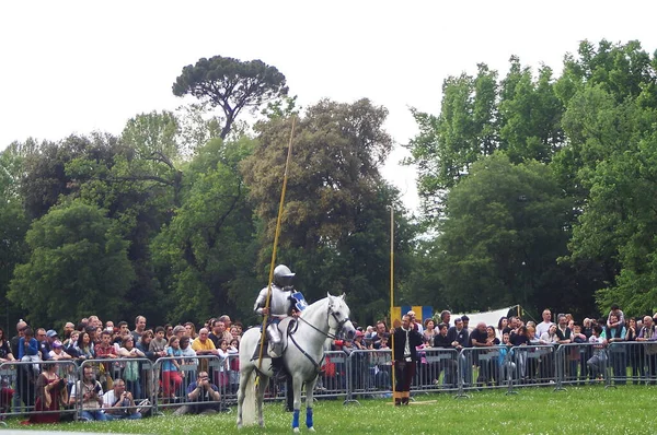 Renaissance Knight Carnasciale Games Florence — Stock Photo, Image