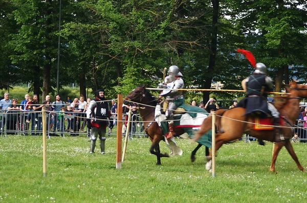 Medeltida Turnering Carnasciale Spel Florens — Stockfoto