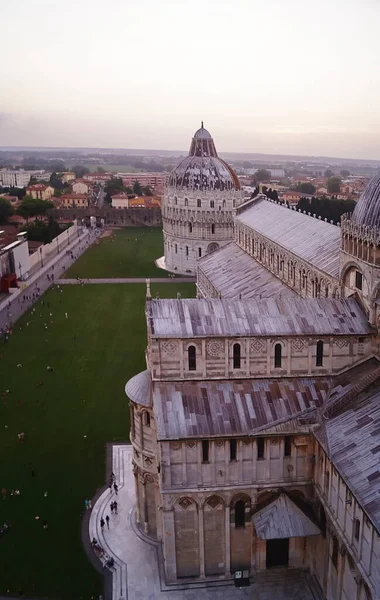 Gün Batımında Toskana Talya Daki Eğik Kuleden Pisa Nın Katedrali — Stok fotoğraf