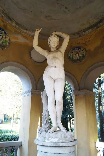 Statue Hellenistischen Tempel Park Der Villa Stibbert Florenz Italien — Stockfoto