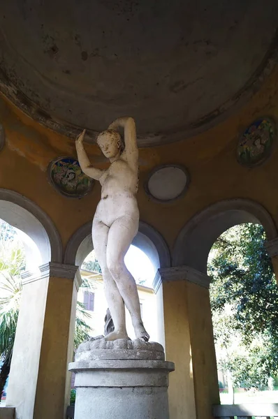 Statue Hellenistischen Tempel Park Der Villa Stibbert Florenz Italien — Stockfoto
