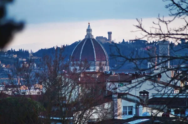 Dome Florence Cathedral Seen Hills Italy —  Fotos de Stock