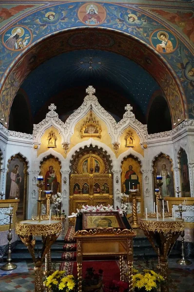 Iconostasis Talya Nın Floransa Kentindeki Rus Ortodoks Nın Doğumu Kilisesi — Stok fotoğraf