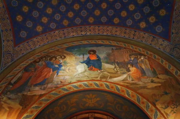Frescos Iglesia Ortodoxa Rusa Natividad Florencia Italia —  Fotos de Stock