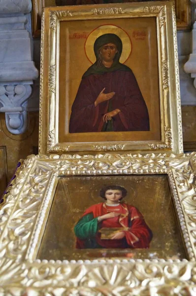Talya Floransa Daki Rus Ortodoks Nın Doğumu Kilisesi Ndeki Ikonlar — Stok fotoğraf