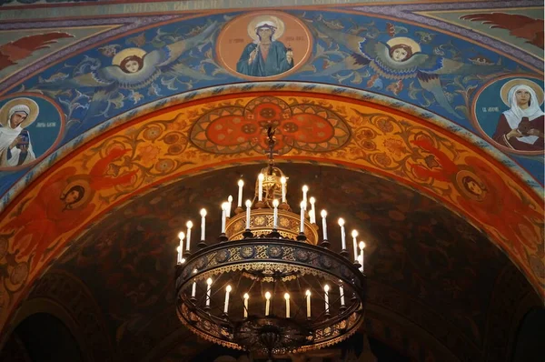 Interieur Van Russisch Orthodoxe Geboortekerk Florence Italië — Stockfoto
