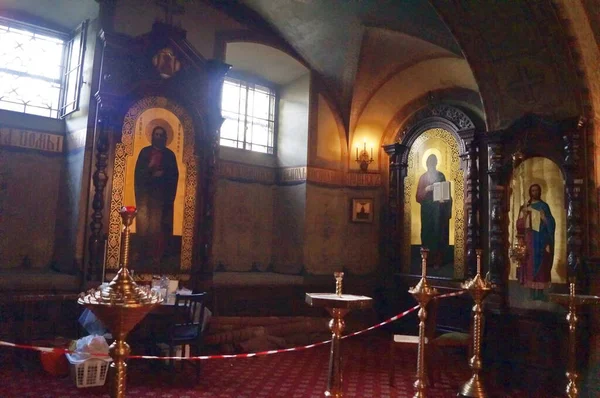 Interieur Van Russisch Orthodoxe Geboortekerk Florence Italië — Stockfoto