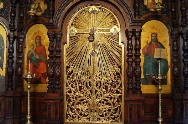 Interior Lower Floor Russian Orthodox Church Nativity Florence Italy — Stock Photo, Image