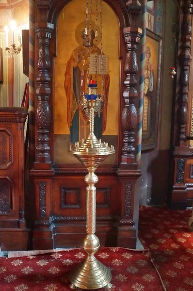 Interieur Van Benedenverdieping Van Russisch Orthodoxe Geboortekerk Florence Italië — Stockfoto