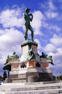 İtalya, Floransa 'daki Piazzale Michelangelo' da Davut heykeli