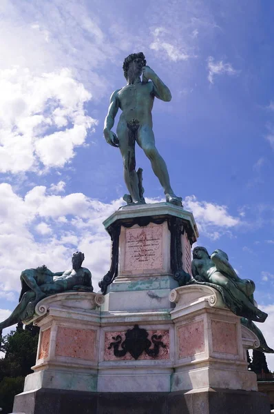 Статуя Давида Площади Микеланджело Флоренции Италия — стоковое фото